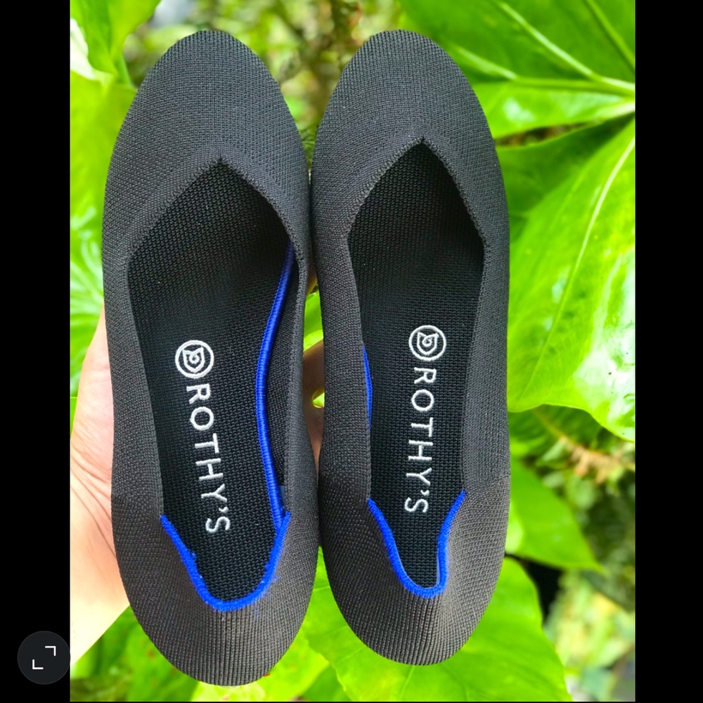 Rothy’s like shoes Flat Black Solid Flats size 9.5